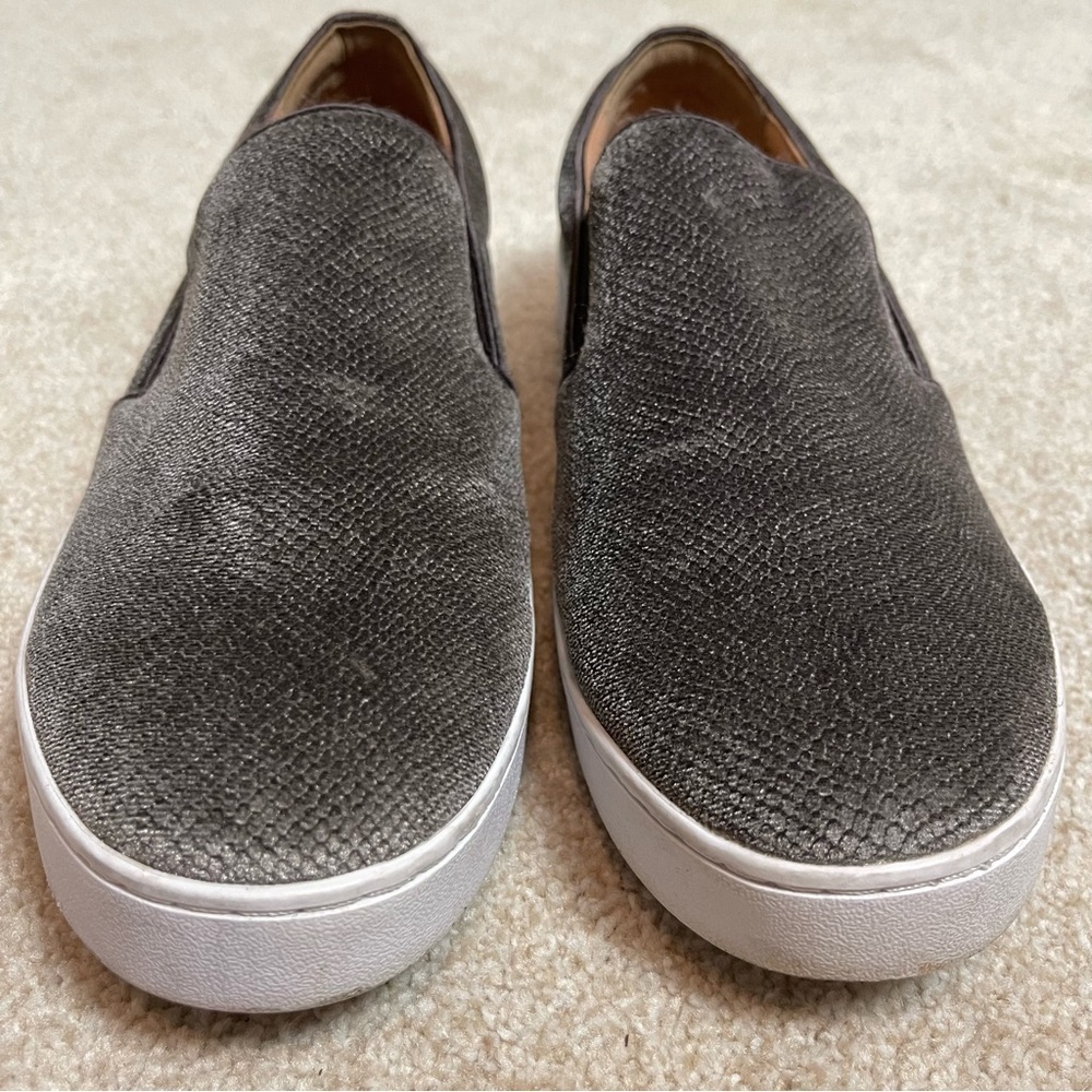 Vionic Splendid Midi Holiday Grey Velvet Slip On Comfort Loafer Sneaker Sz 8.5 - Picture 3 of 8
